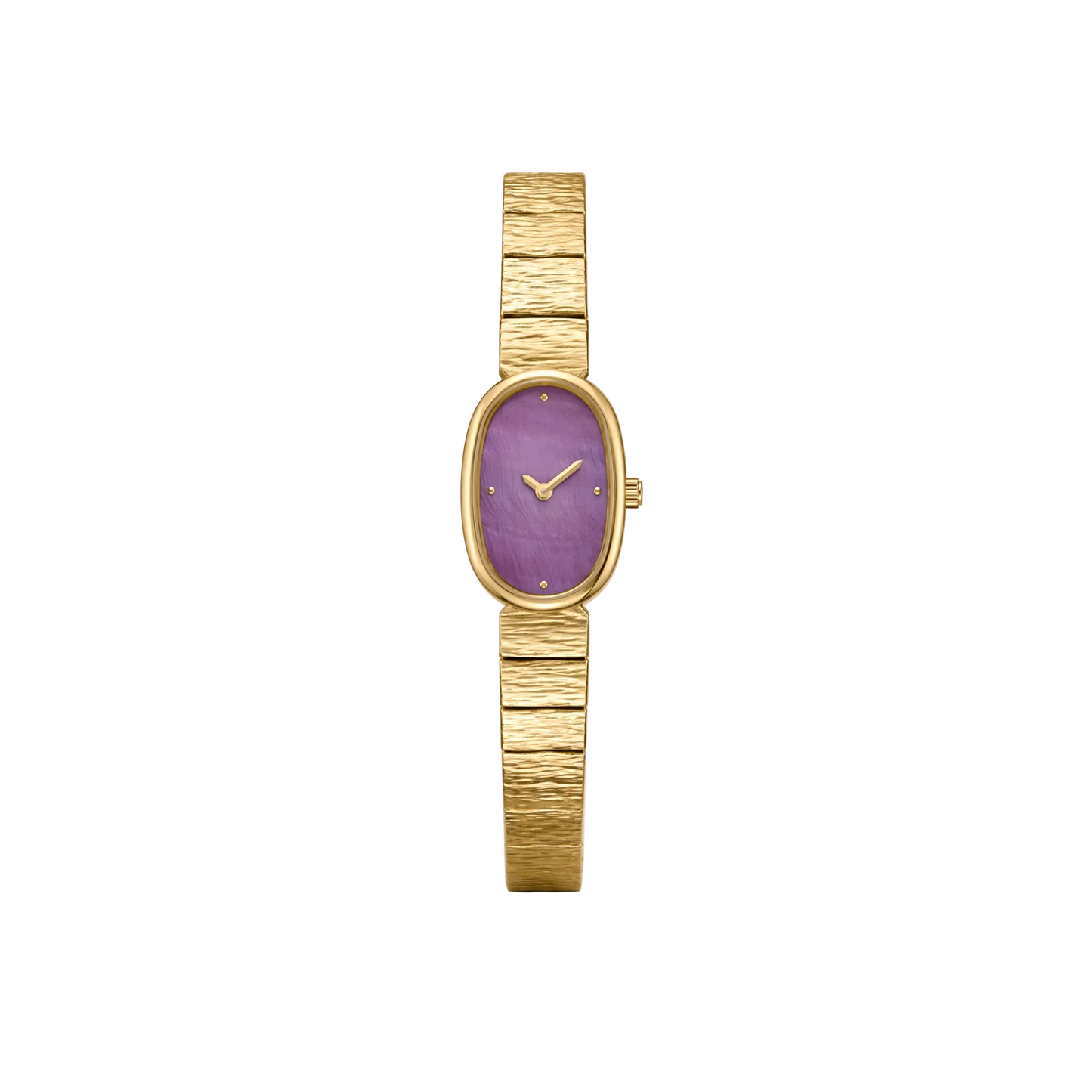 18mm Oval Quartz Watch with Dusk Pearl-Effect Dial and Warm-Tone Bracelet